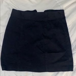 Black denim skirt